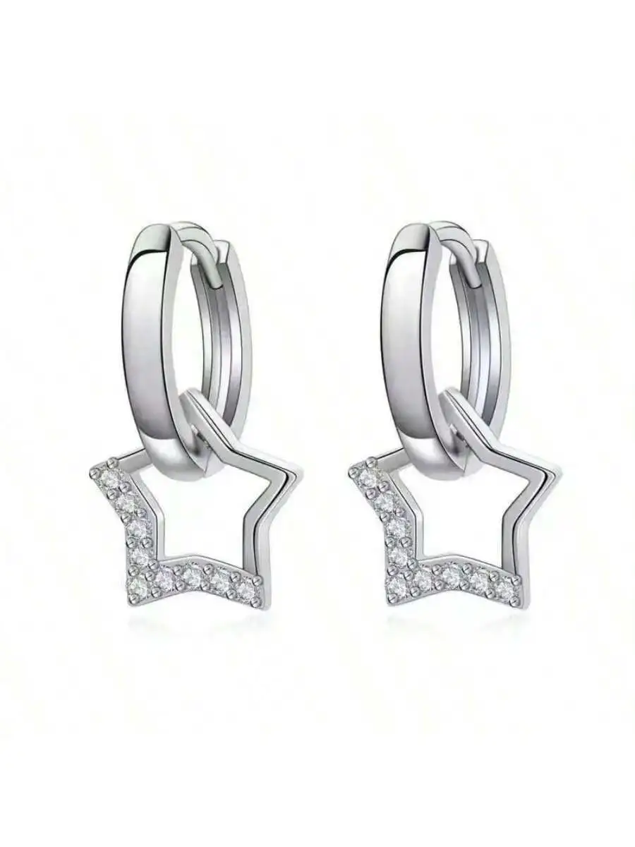 Delicate Star Shape CZ Hoop Earrings For Women Fashion Minimalist Party Jewelry
Delicate Star Shape CZ Hoop Earrings For Women Fashion Minimalist Party Jewelry
