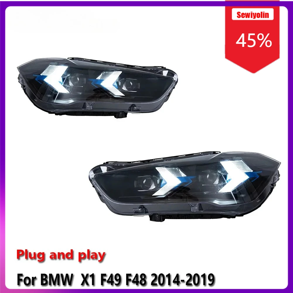 Sewiyolin Автомобильные светодиодные фары в сборе для BMW X1 F49 F48 2014-2019 Автоматические противотуманные фары DRL Тормозной указатель поворота Plug And Play
Sewiyolin Автомобильные светодиодные фары в сборе для BMW X1 F49 F48 2014-2019 Автоматические противотуманные фары DRL Тормозной указатель поворота Plug And Play