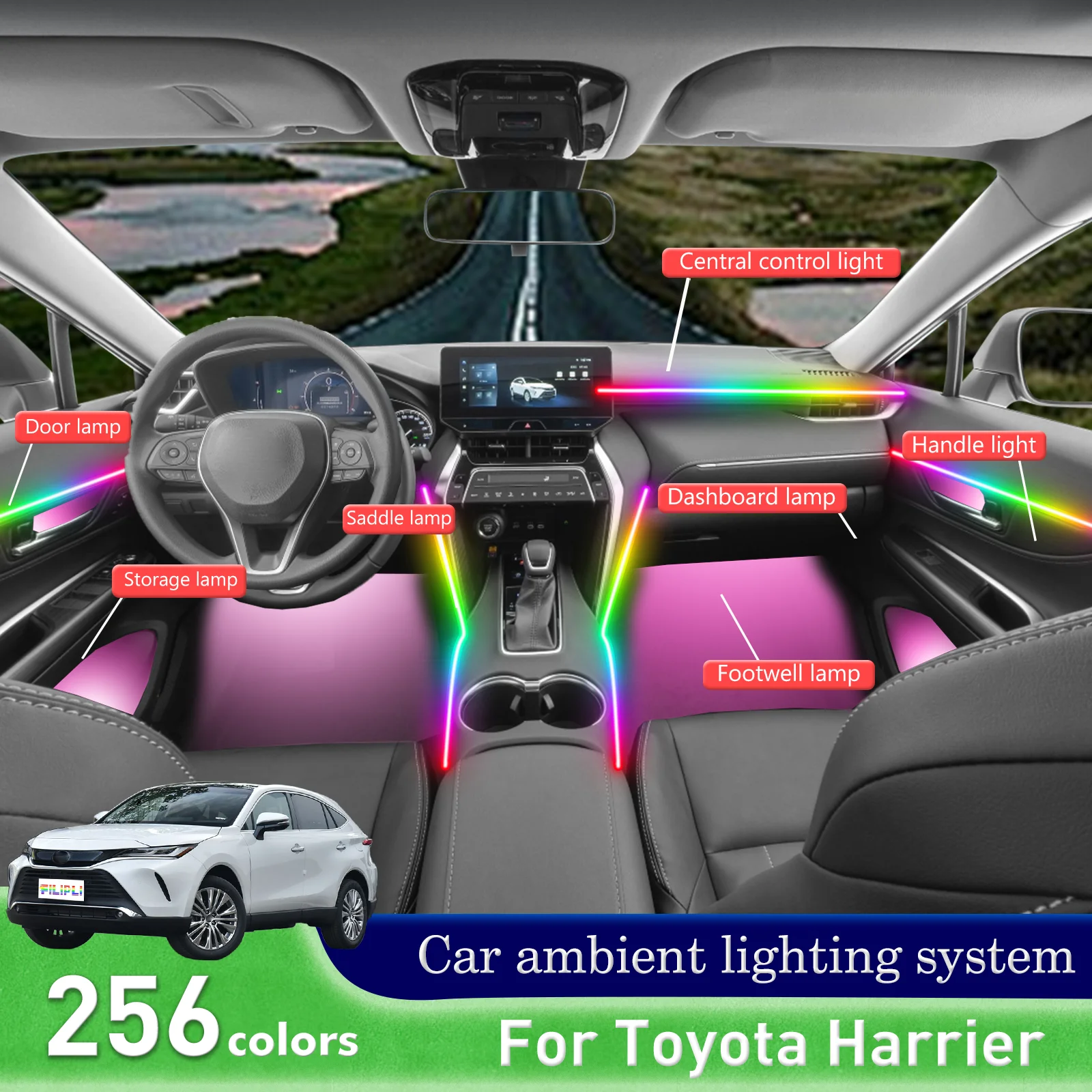 For Toyota Harrier RGB 64 Colors LED Car Interior Ambient Light Instant Installation Strip
For Toyota Harrier RGB 64 Colors LED Car Interior Ambient Light Instant Installation Strip