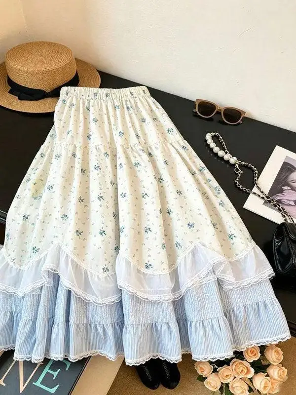 plus Size 300 Pounds Floral Lace Trim Half Skirt Women's Summer High Waist A-Line Long Skirt Casual Style Cake Skirt Loose Fit
plus Size 300 Pounds Floral Lace Trim Half Skirt Women's Summer High Waist A-Line Long Skirt Casual Style Cake Skirt Loose Fit