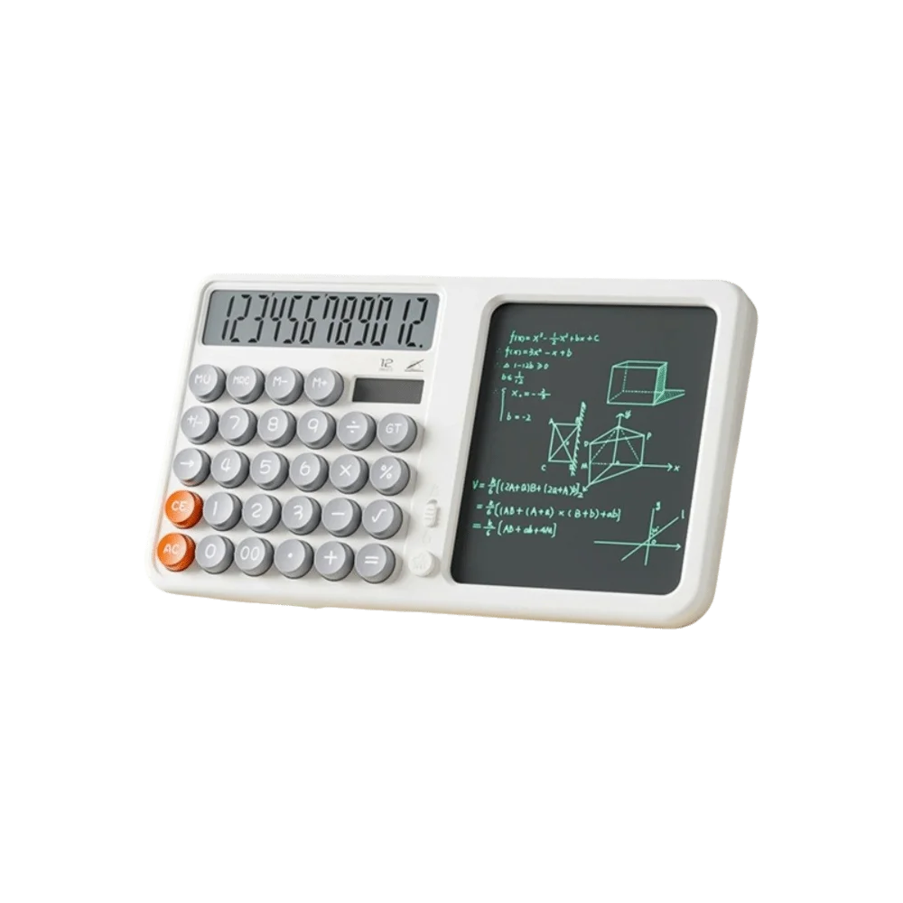 Калькулятор с большим дисплеем и блокнотом, экран для защиты глаз, 12-значные функциональные калькуляторы со стираемым планшетом для рукописного ввода
Калькулятор с большим дисплеем и блокнотом, экран для защиты глаз, 12-значные функциональные калькуляторы со стираемым планшетом для рукописного ввода