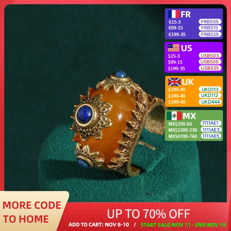 Vintage Blue Gold Color Sun Rings Yellow Stone Simple Party Luxury Mother's Day Gift Antique Jewelry Accessories for Women New
Vintage Blue Gold Color Sun Rings Yellow Stone Simple Party Luxury Mother's Day Gift Antique Jewelry Accessories for Women New