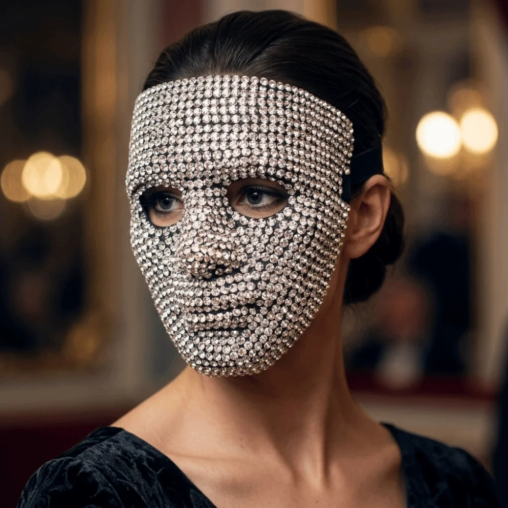 Simple Venetian Masquerade Party Mask Elastic Bands Vintage Rhinestone Mask Elegant Luxury Full Face Mask Christmas
Simple Venetian Masquerade Party Mask Elastic Bands Vintage Rhinestone Mask Elegant Luxury Full Face Mask Christmas