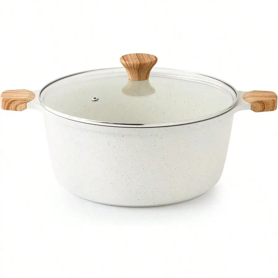 Ceramic Nonstick Stock Pot With Lid, 7 Qt Induction Cooking Pot With Tempered Glass Lid, Stew Pot For Soup And Oatmeal, Pasta Ca
Ceramic Nonstick Stock Pot With Lid, 7 Qt Induction Cooking Pot With Tempered Glass Lid, Stew Pot For Soup And Oatmeal, Pasta Ca