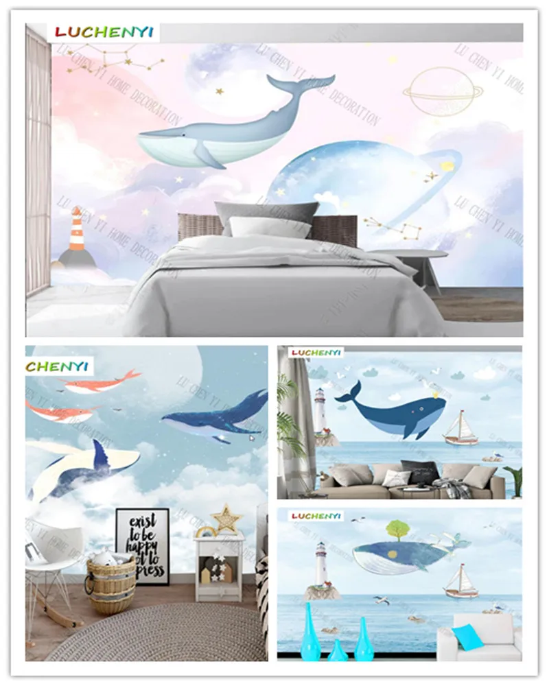 Custom Cartoonwhale white cloud Kids Room Wallpaper Mural Living Room TV Wall Kids Bedroom Wallpaper Home Decor
Custom Cartoonwhale white cloud Kids Room Wallpaper Mural Living Room TV Wall Kids Bedroom Wallpaper Home Decor