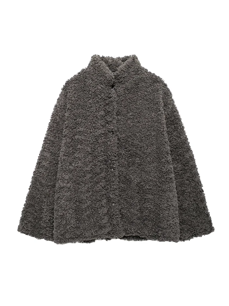 Willshela Women Fashion Faux Fur Grey Single Breasted Coats Vintage Stand Collar Long Sleeves Female Chic Lady Outfits
Willshela Women Fashion Faux Fur Grey Single Breasted Coats Vintage Stand Collar Long Sleeves Female Chic Lady Outfits