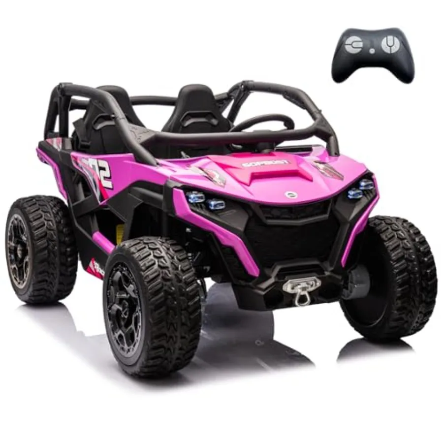 24V ride-on toys for big kids: pink 2-seater UTV with remote control, EVA tires, 4x4 electric vehicle, built-in music
24V ride-on toys for big kids: pink 2-seater UTV with remote control, EVA tires, 4x4 electric vehicle, built-in music