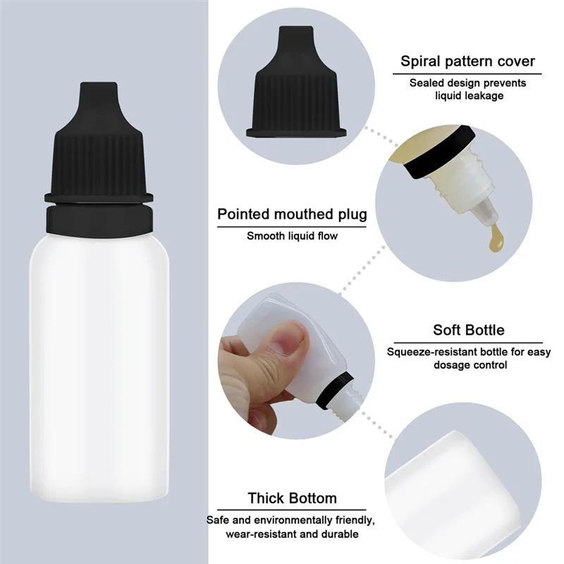 Ultra 50Pcs Small Empty Squeeze Dropper Bottles Plastic Thin Tip Dropper Bottles 15ML Portable Squeezable Liquid Dropper
Ultra 50Pcs Small Empty Squeeze Dropper Bottles Plastic Thin Tip Dropper Bottles 15ML Portable Squeezable Liquid Dropper