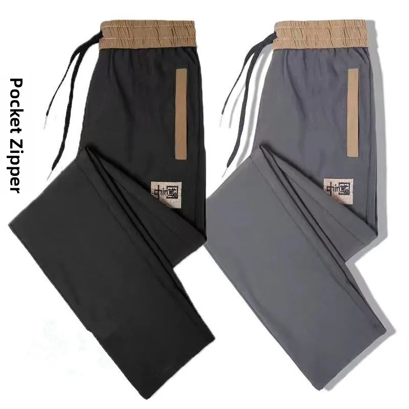 Ice Silk Casual Pants Men's Spring Summer Thin Loose Straight Leg Elastic ket Zipper Sports Long Trousers Workwear
Ice Silk Casual Pants Men's Spring Summer Thin Loose Straight Leg Elastic ket Zipper Sports Long Trousers Workwear