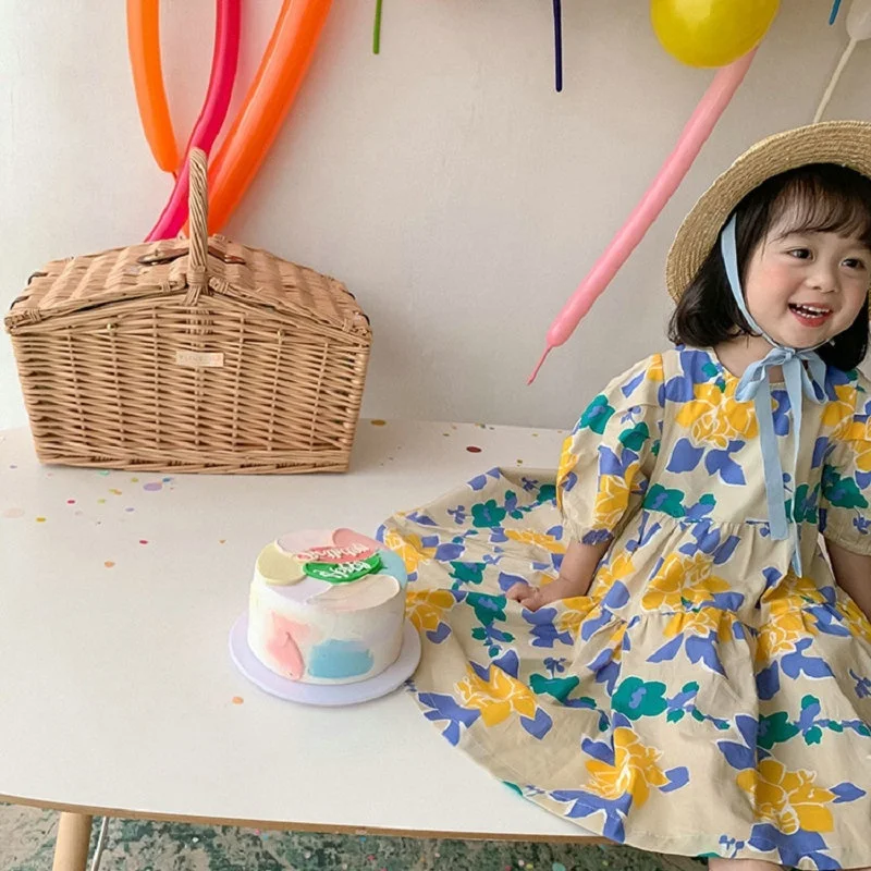 Summer Baby Girls All-Over Printed Floral Half-Sleeves Button Back Long Dresses Kids Outfit Children Sweet Vacation Skirt 2-7 Yr
Summer Baby Girls All-Over Printed Floral Half-Sleeves Button Back Long Dresses Kids Outfit Children Sweet Vacation Skirt 2-7 Yr