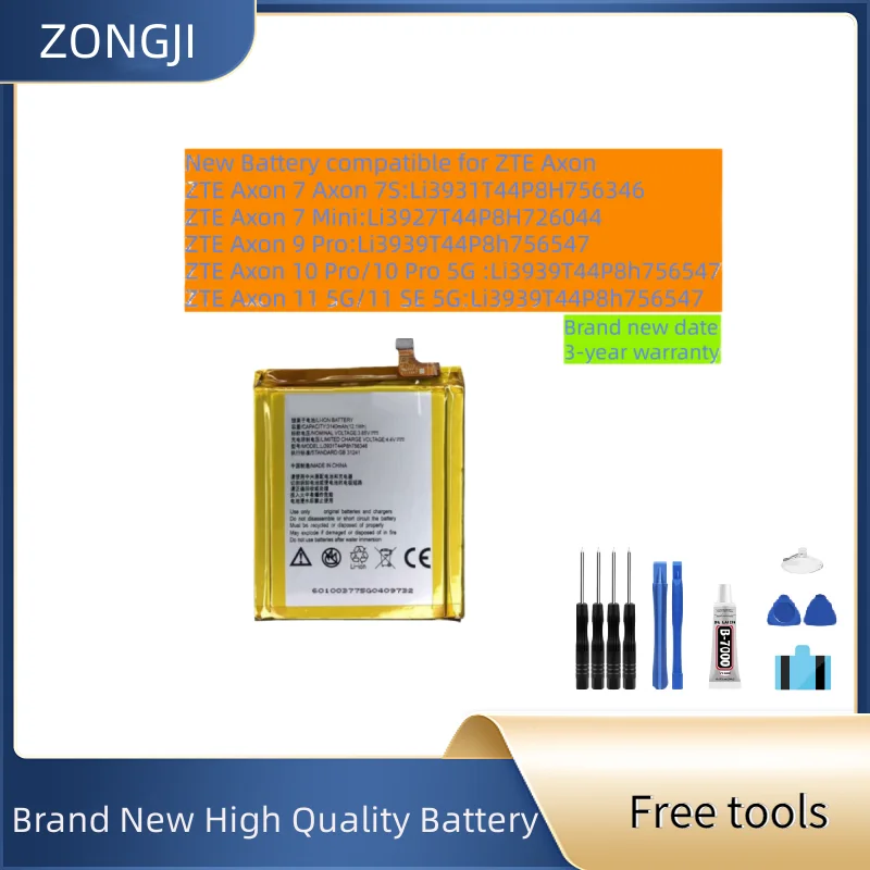 ZONGJl Battert compatible for Nubla Axon 7/7S/7Mini/9Pro/10Pro/11 5G/11 SE 5G Mobile Phone Battery + Free Tools
ZONGJl Battert compatible for Nubla Axon 7/7S/7Mini/9Pro/10Pro/11 5G/11 SE 5G Mobile Phone Battery + Free Tools