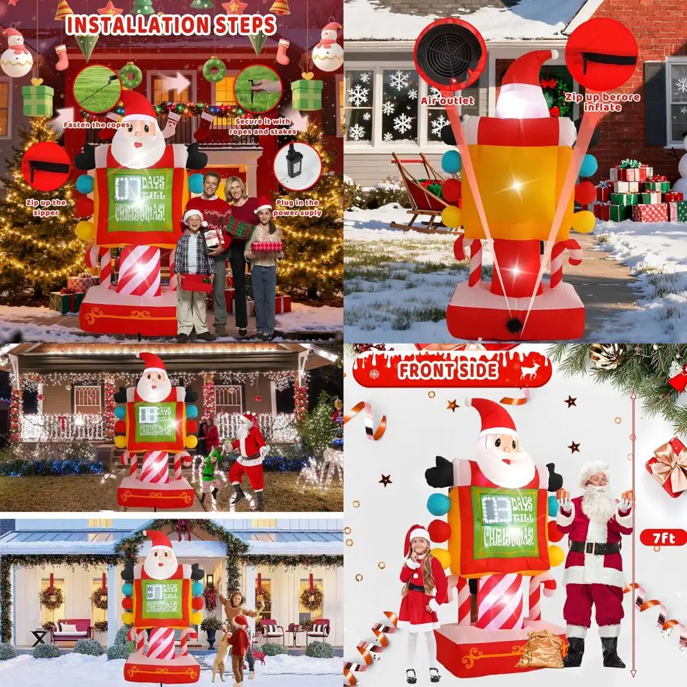 7-футовый знак обратного отсчета Санта-Клауса со светодиодной подсветкой для наружного рождественского газона и садовых украшений
7-футовый знак обратного отсчета Санта-Клауса со светодиодной подсветкой для наружного рождественского газона и садовых украшений