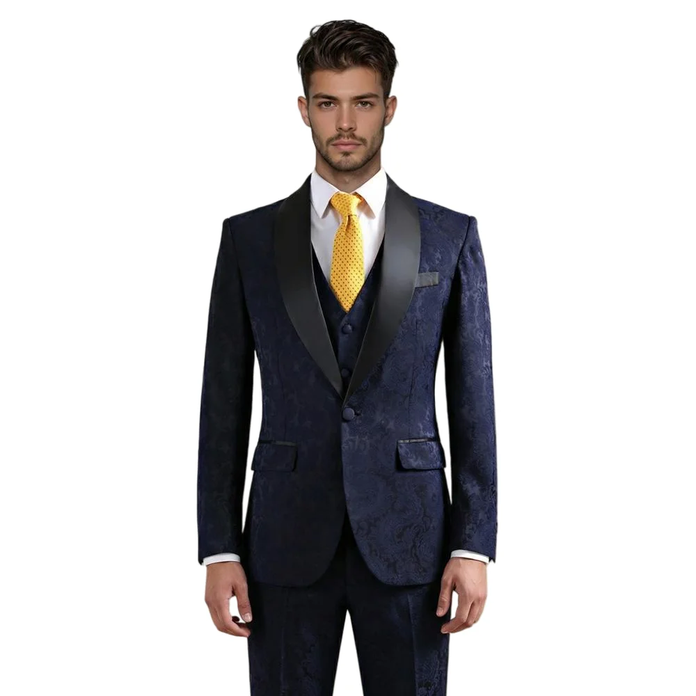 Navy Blue Paisley Man Suits Floral Print Dinner Suit Printed Grooms man Stylish Tailor Suit
Navy Blue Paisley Man Suits Floral Print Dinner Suit Printed Grooms man Stylish Tailor Suit