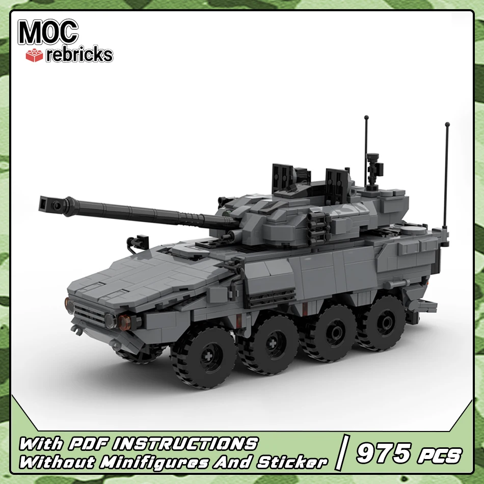 MOC военная серия BOXER MGS основный боевой танк кирпичи модель технологии военный бронеавтомобиль строительные блоки наборы игрушек подарки
MOC военная серия BOXER MGS основный боевой танк кирпичи модель технологии военный бронеавтомобиль строительные блоки наборы игрушек подарки
