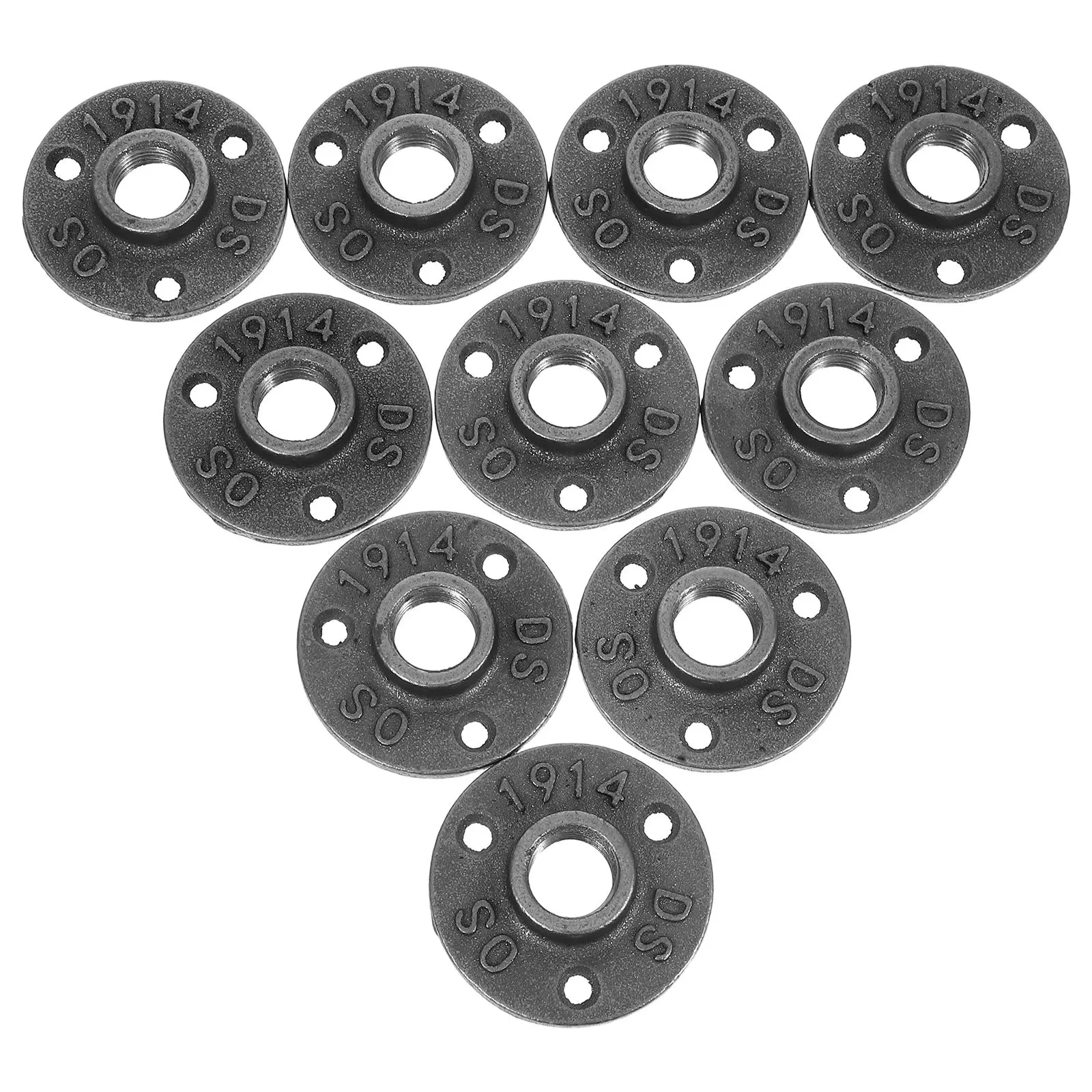 10 Pcs Flange Base Wall Mounted Iron Fittings Malleable Floor Threaded High Strength Durable AntiRust Easy Install Shelving
10 Pcs Flange Base Wall Mounted Iron Fittings Malleable Floor Threaded High Strength Durable AntiRust Easy Install Shelving