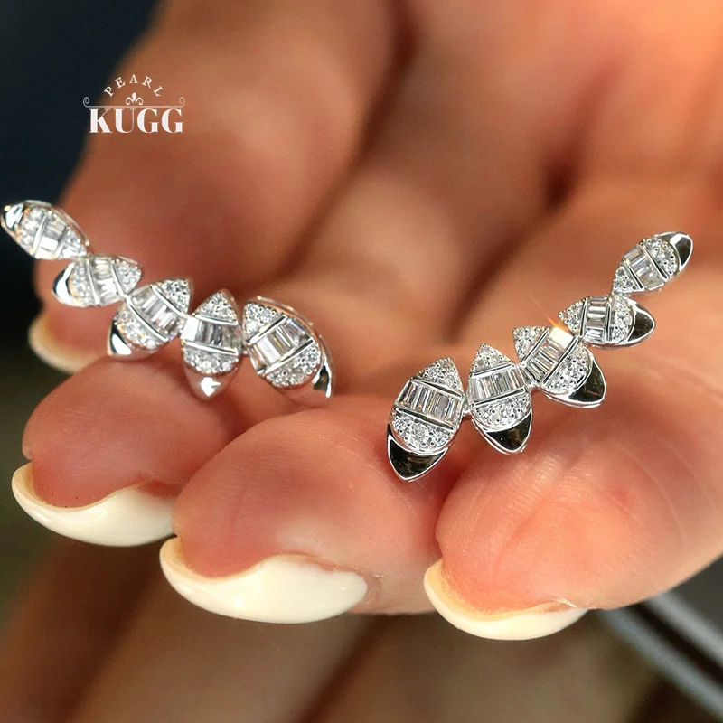 KUGG 100% 18K White Gold Earrings 0.44carat Real Natural Diamond Stud Earrings for Women Fashion Shiny Design High Party Jewelry
KUGG 100% 18K White Gold Earrings 0.44carat Real Natural Diamond Stud Earrings for Women Fashion Shiny Design High Party Jewelry