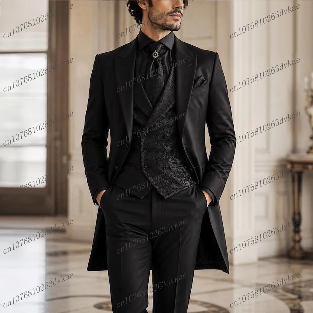 Black Long Blazer New Formal Men Suit Wedding Party Groom Prom Business Male Tuxedos 3 Piece Set Jacket Vest Pants
Black Long Blazer New Formal Men Suit Wedding Party Groom Prom Business Male Tuxedos 3 Piece Set Jacket Vest Pants