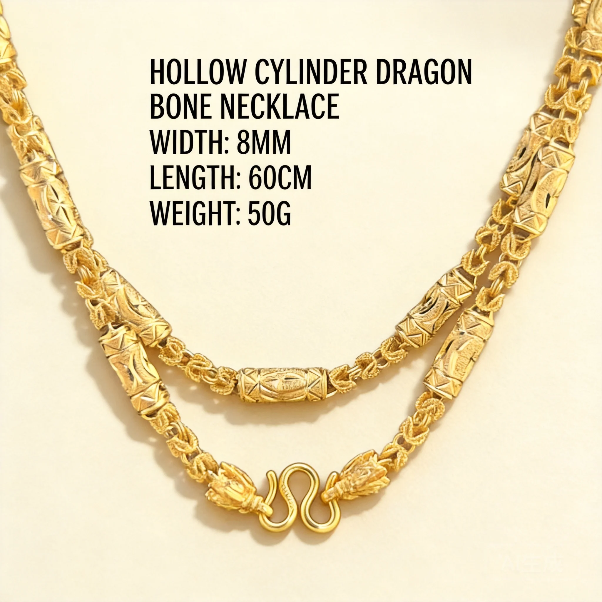 Men's Gold Plated Dragon Bone Bamboo Joint Necklace For Daily Party Wear Copper Material 8mm Wide 60cm Long 50g 2026 Fashion Mal
Men's Gold Plated Dragon Bone Bamboo Joint Necklace For Daily Party Wear Copper Material 8mm Wide 60cm Long 50g 2026 Fashion Mal