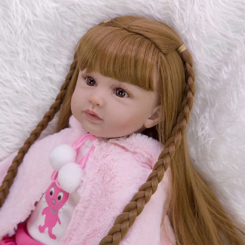 60 CM Soft Silicone Baby Reborn Doll For Girl Cloth Body 24 Inch Princess Toddler Long Hair Bebe Lovely Kid Birthday Gift
60 CM Soft Silicone Baby Reborn Doll For Girl Cloth Body 24 Inch Princess Toddler Long Hair Bebe Lovely Kid Birthday Gift