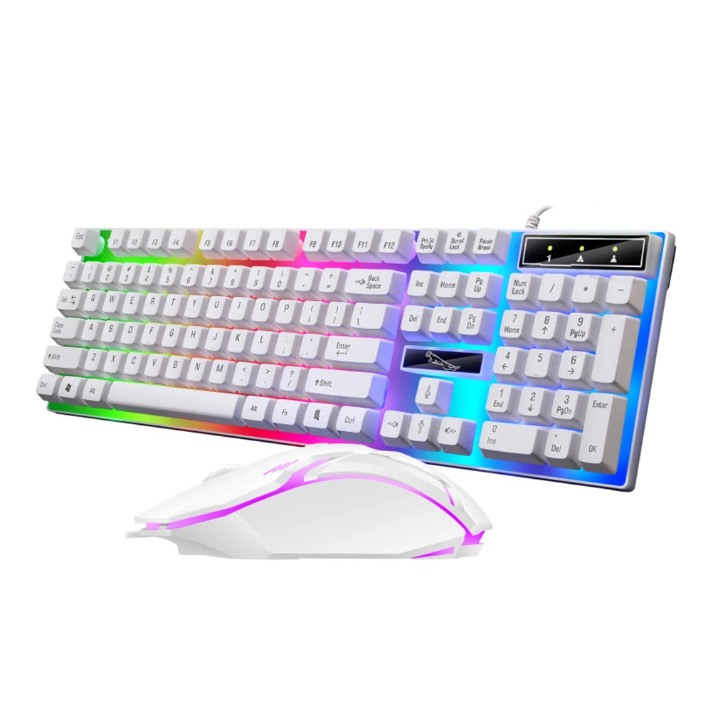 Gaming Keyboard Mouse Set Rgb Backlit Ergonomic Wired Usb Computer Accessories Drain Holes Rebounding Keys White
Gaming Keyboard Mouse Set Rgb Backlit Ergonomic Wired Usb Computer Accessories Drain Holes Rebounding Keys White