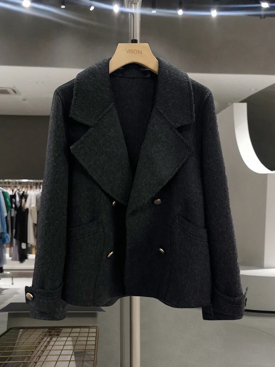 Женское шерстяное пальто Carbon ey Double-Faced: модное, прямого кроя, укороченное, на пуговицах, для повседневной носки
Женское шерстяное пальто Carbon ey Double-Faced: модное, прямого кроя, укороченное, на пуговицах, для повседневной носки