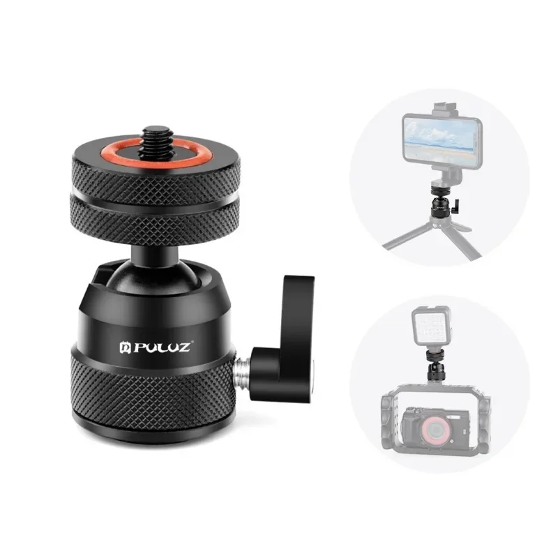 Dual-Adapter Camera Ball Head Tripod Mount Aluminum Alloy Lightweight Rotatable Tripod Head, Cold Shoe & 1/4 Screw Adapter
Dual-Adapter Camera Ball Head Tripod Mount Aluminum Alloy Lightweight Rotatable Tripod Head, Cold Shoe & 1/4 Screw Adapter