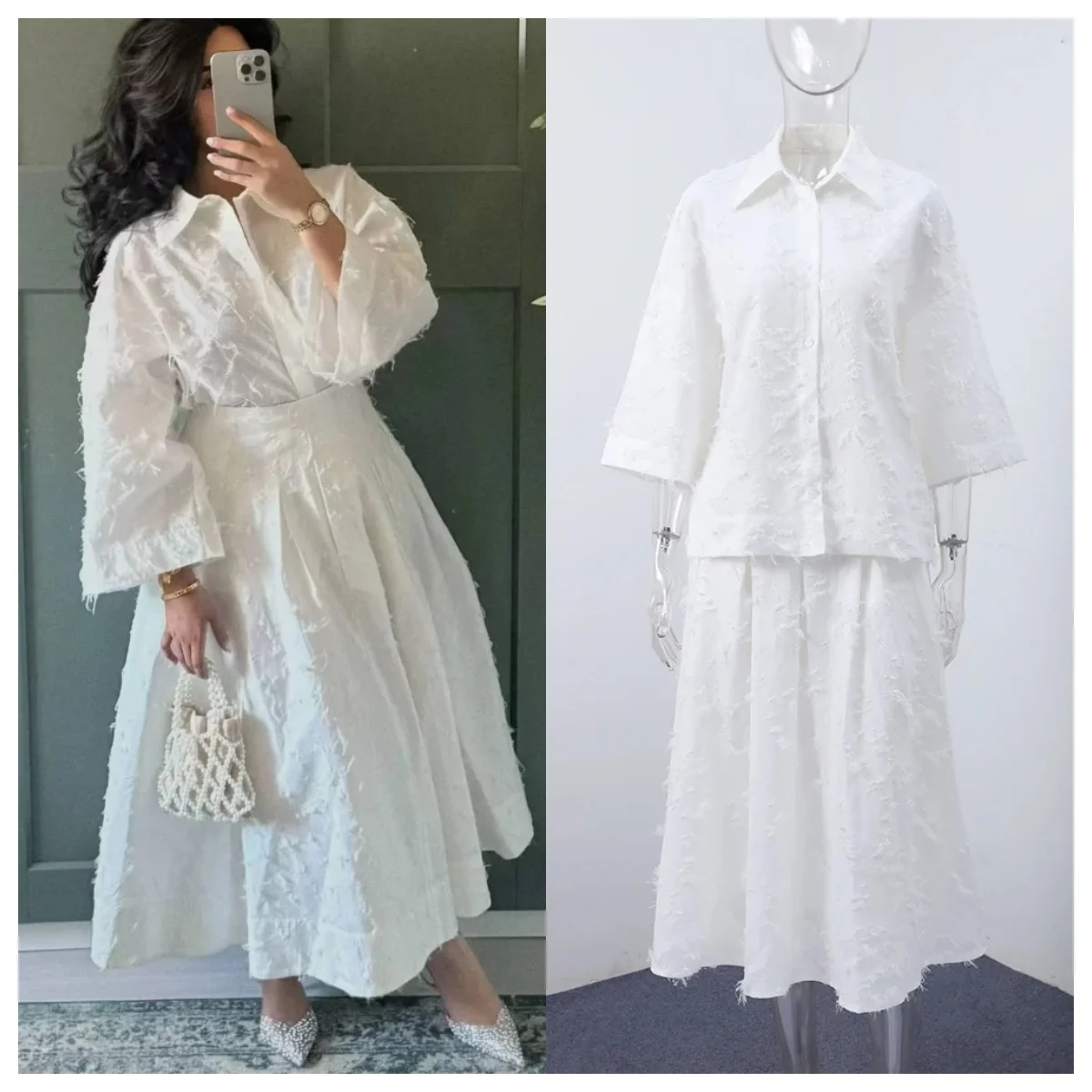 Fashion Women's Shirt Skirt Suit Long Sleeve Turn-Down Collar Solid Lady Set 2026 Spring Summer Casual Two Piece Outfits Woman
Fashion Women's Shirt Skirt Suit Long Sleeve Turn-Down Collar Solid Lady Set 2026 Spring Summer Casual Two Piece Outfits Woman