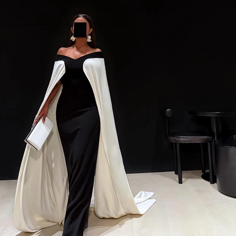 Thinyfull Black White Mermaid Prom Evening Dresses Off The Shoulder Satin Party Dress Women 2025 Cocktail Prom Gowns Customized
Thinyfull Black White Mermaid Prom Evening Dresses Off The Shoulder Satin Party Dress Women 2025 Cocktail Prom Gowns Customized