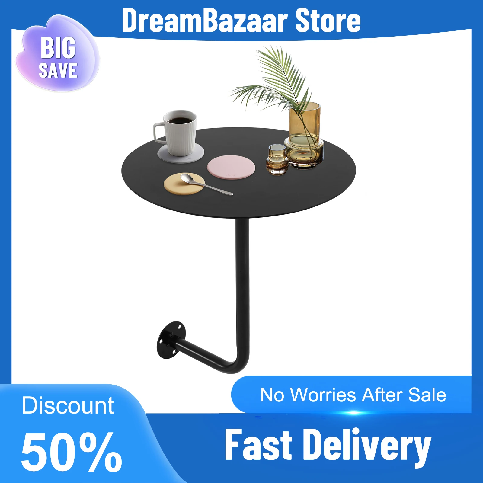 Wall Mounted Bar Table Round Iron Coffee Table for Cafe Restaurant Office Countertop Cocktail Kitchen Dining Side Table Black
Wall Mounted Bar Table Round Iron Coffee Table for Cafe Restaurant Office Countertop Cocktail Kitchen Dining Side Table Black