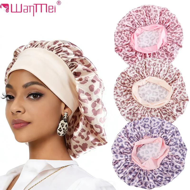 1Pc Leopard Print Satin Sleep Bonnet Single Elastic Wraps Wide-Brim BonnetsSkin Protection Women Night Skincare Hair Care Bonnet
1Pc Leopard Print Satin Sleep Bonnet Single Elastic Wraps Wide-Brim BonnetsSkin Protection Women Night Skincare Hair Care Bonnet
