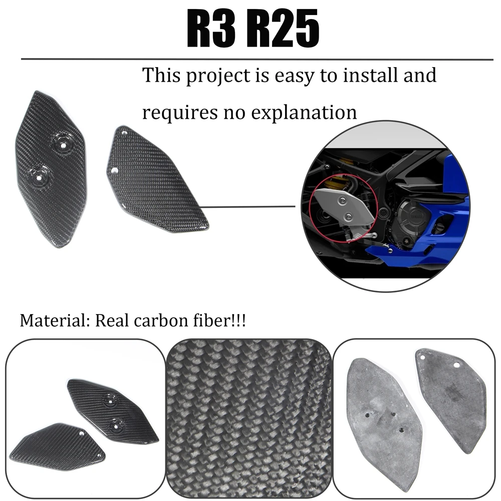 For Suitable Yamaha R3 R25 2019-2025 / 3K 100% carbon fiber motorcycle accessories, rear seat footstool foot cover
For Suitable Yamaha R3 R25 2019-2025 / 3K 100% carbon fiber motorcycle accessories, rear seat footstool foot cover