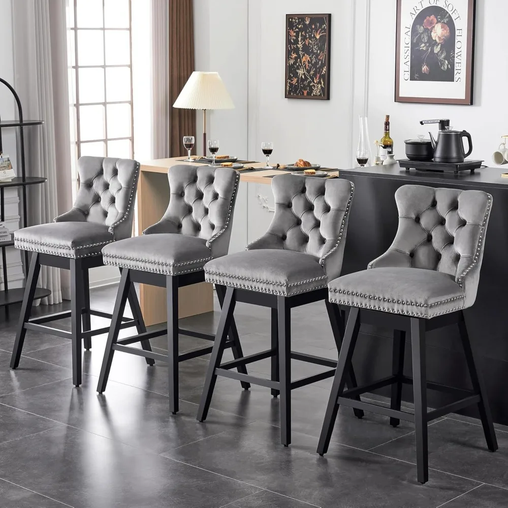 Высокие барные стулья, 360 Поворот с задней частью, Высококачественная Бархатная ткань, мягкие деревянные ножки, простая сборка, барные стулья, 30 дюймов
Высокие барные стулья, 360 Поворот с задней частью, Высококачественная Бархатная ткань, мягкие деревянные ножки, простая сборка, барные стулья, 30 дюймов