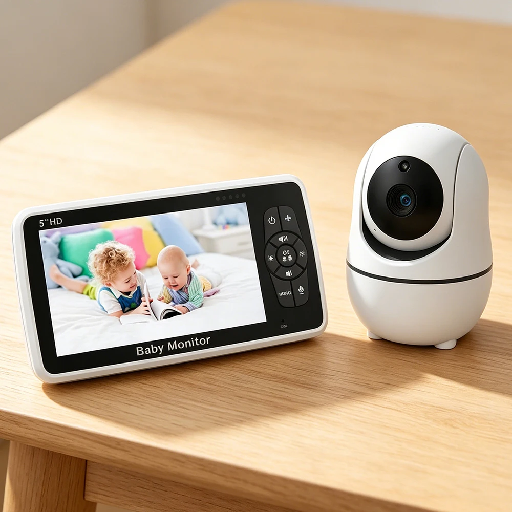 5 Inch HD PTZ Baby Monitor, 22Hrs Long Battery, 2-Way Audio, Night Vision, Wireless Babyphone, Portable Nanny Camera for Indoor
5 Inch HD PTZ Baby Monitor, 22Hrs Long Battery, 2-Way Audio, Night Vision, Wireless Babyphone, Portable Nanny Camera for Indoor