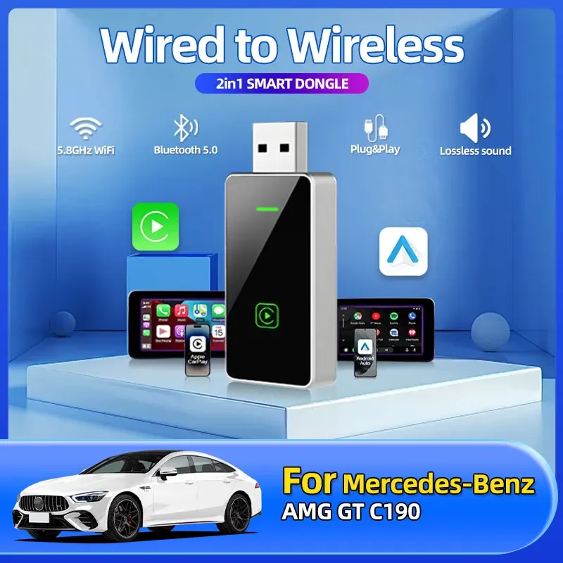 2in1 Wired to Wireless Car Play Adapter OEM Car Stereo With USB Plug And Play For Mercedes-Benz AMG GT C190
2in1 Wired to Wireless Car Play Adapter OEM Car Stereo With USB Plug And Play For Mercedes-Benz AMG GT C190