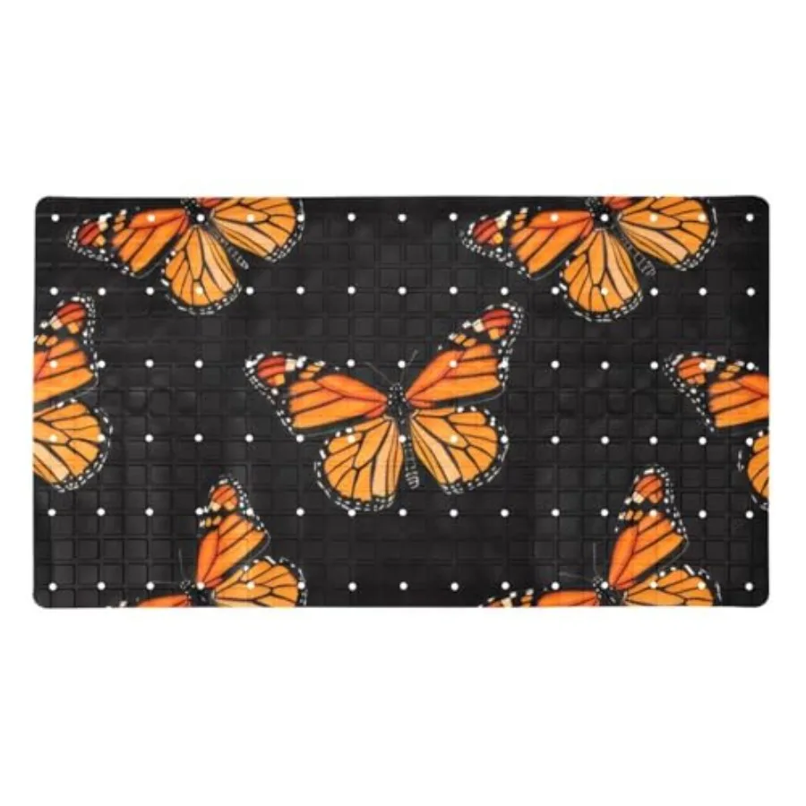 Shower Mat Bathtub Mat 26.8x15.1 inch Non-Slip Bath Mat with Drain Quick Drying PVC Bathmat for Tub Shower Bathroom Butterflies
Shower Mat Bathtub Mat 26.8x15.1 inch Non-Slip Bath Mat with Drain Quick Drying PVC Bathmat for Tub Shower Bathroom Butterflies