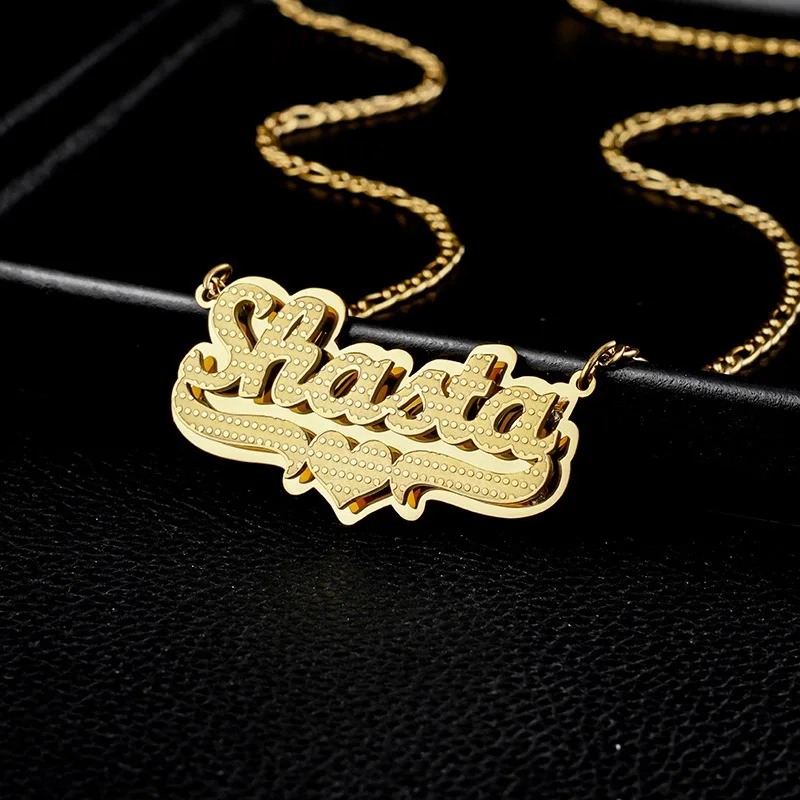 Customized Stainless Steel Double-layer Corrosion Letter Name Necklace Personalized Custom Love Letter Pendant Jewelry for Women
Customized Stainless Steel Double-layer Corrosion Letter Name Necklace Personalized Custom Love Letter Pendant Jewelry for Women