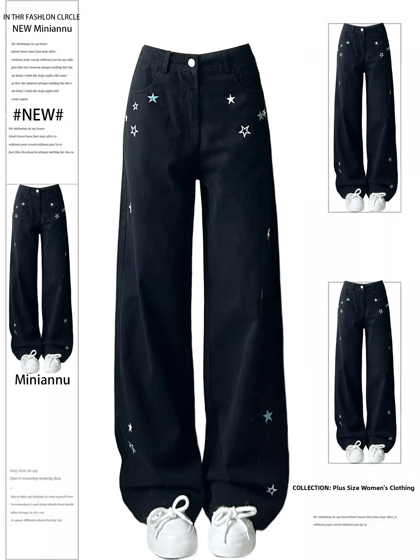 American Style Loose Fit Straight Leg Jeans with Embroidered Stars Wide Leg Denim Pants for Men And Women Spring 2026
American Style Loose Fit Straight Leg Jeans with Embroidered Stars Wide Leg Denim Pants for Men And Women Spring 2026