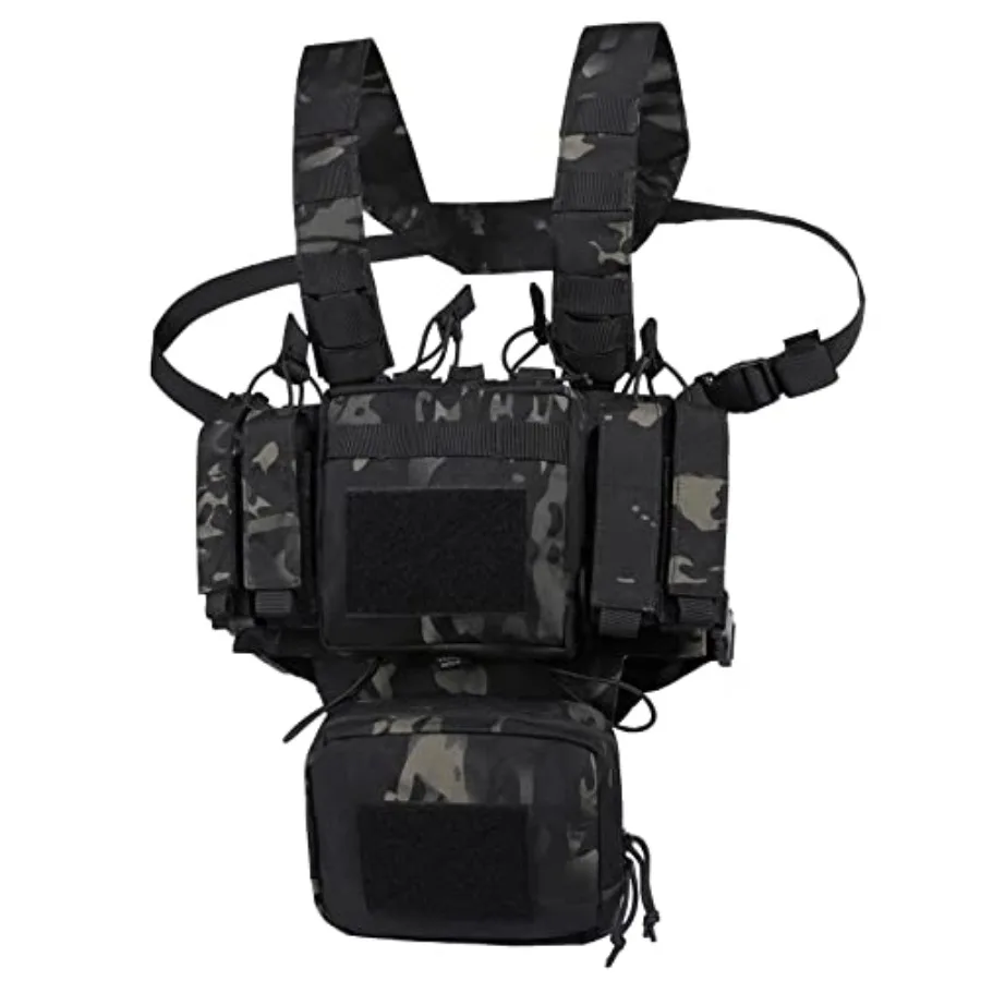 Tactical Chest Rig AdjustableandDetachable Molle Chest Rigs with Mag Pouch