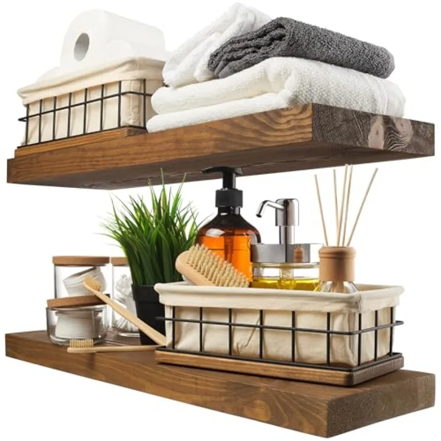 Wood Floating Shelves Bathroom Shelf Floating Shelf for Wall Mounted Solid Wooden Wall Shelves for Bedroom Kitchen Finish x 6.7
Wood Floating Shelves Bathroom Shelf Floating Shelf for Wall Mounted Solid Wooden Wall Shelves for Bedroom Kitchen Finish x 6.7