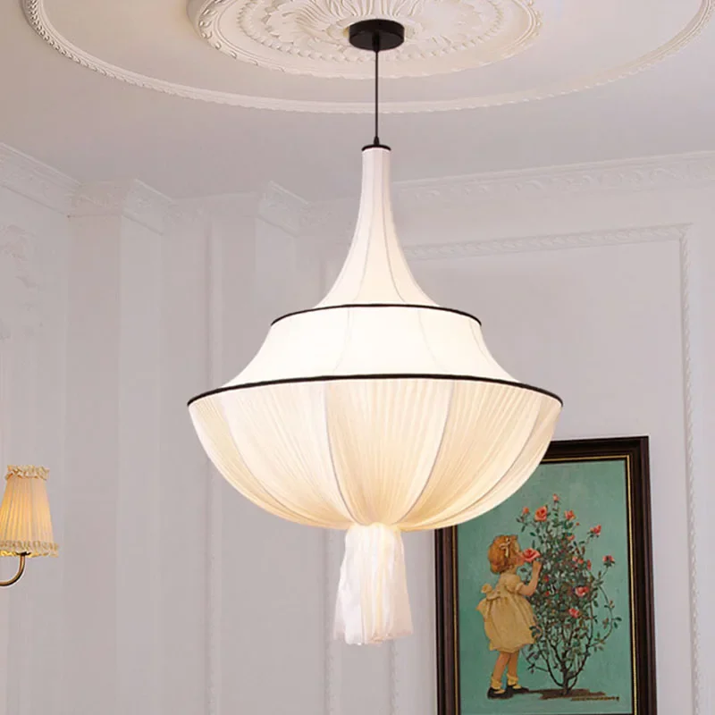 French Vintage Cloth LED Pendant Lamps for Living Dining Room Ceiling Pendant Light Wabi-Sabi Home Bedroom Loft Decor Chandelier
French Vintage Cloth LED Pendant Lamps for Living Dining Room Ceiling Pendant Light Wabi-Sabi Home Bedroom Loft Decor Chandelier