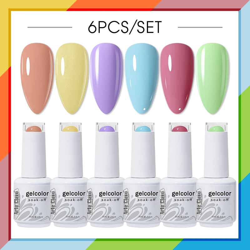 Arte Clavo Gel Nail Polish Set 6PCS Mix Color Nail Kit For Manicure Nail Polish Vernis Semi Permanent UV Lamp Gellak Nail Kit
Arte Clavo Gel Nail Polish Set 6PCS Mix Color Nail Kit For Manicure Nail Polish Vernis Semi Permanent UV Lamp Gellak Nail Kit