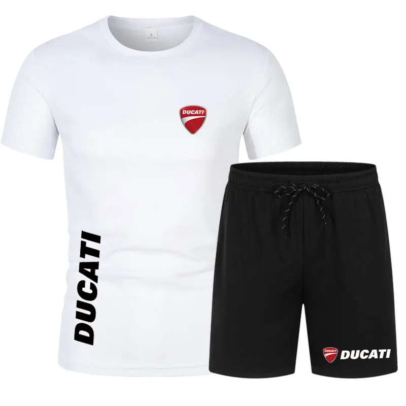 Летние мужские комплекты с принтом мотоциклетного бренда DUCATI, мужская футболка с короткими рукавами + спортивные шорты, мужская одежда для бега и пляжа
Летние мужские комплекты с принтом мотоциклетного бренда DUCATI, мужская футболка с короткими рукавами + спортивные шорты, мужская одежда для бега и пляжа