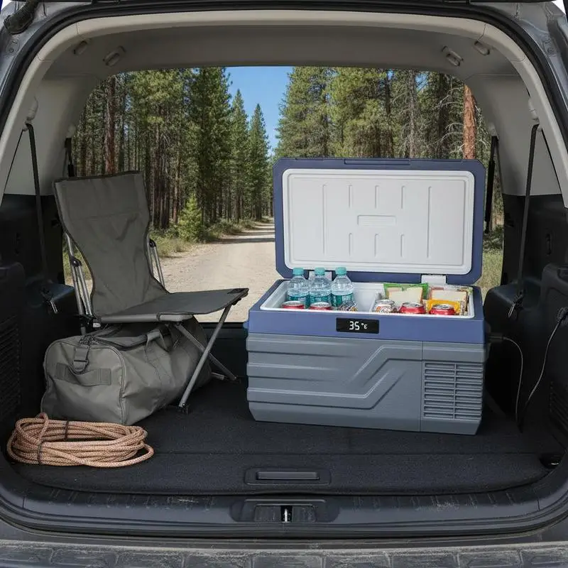 Mobile Cooling Box 15L For Road Trip Camping Office, DC 12V/24V AC 110V-240V Rapid Cooling Digital Display Compact Size Low Noise Design Gray White Exterior Single Zone Storage Internal LED Light Low Voltage Protection Side Handles
Mobile Cooling Box 15L For Road Trip Camping Office, DC 12V/24V AC 110V-240V Rapid Cooling Digital Display Compact Size Low Noise Design Gray White Exterior Single Zone Storage Internal LED Light Low Voltage Protection Side Handles