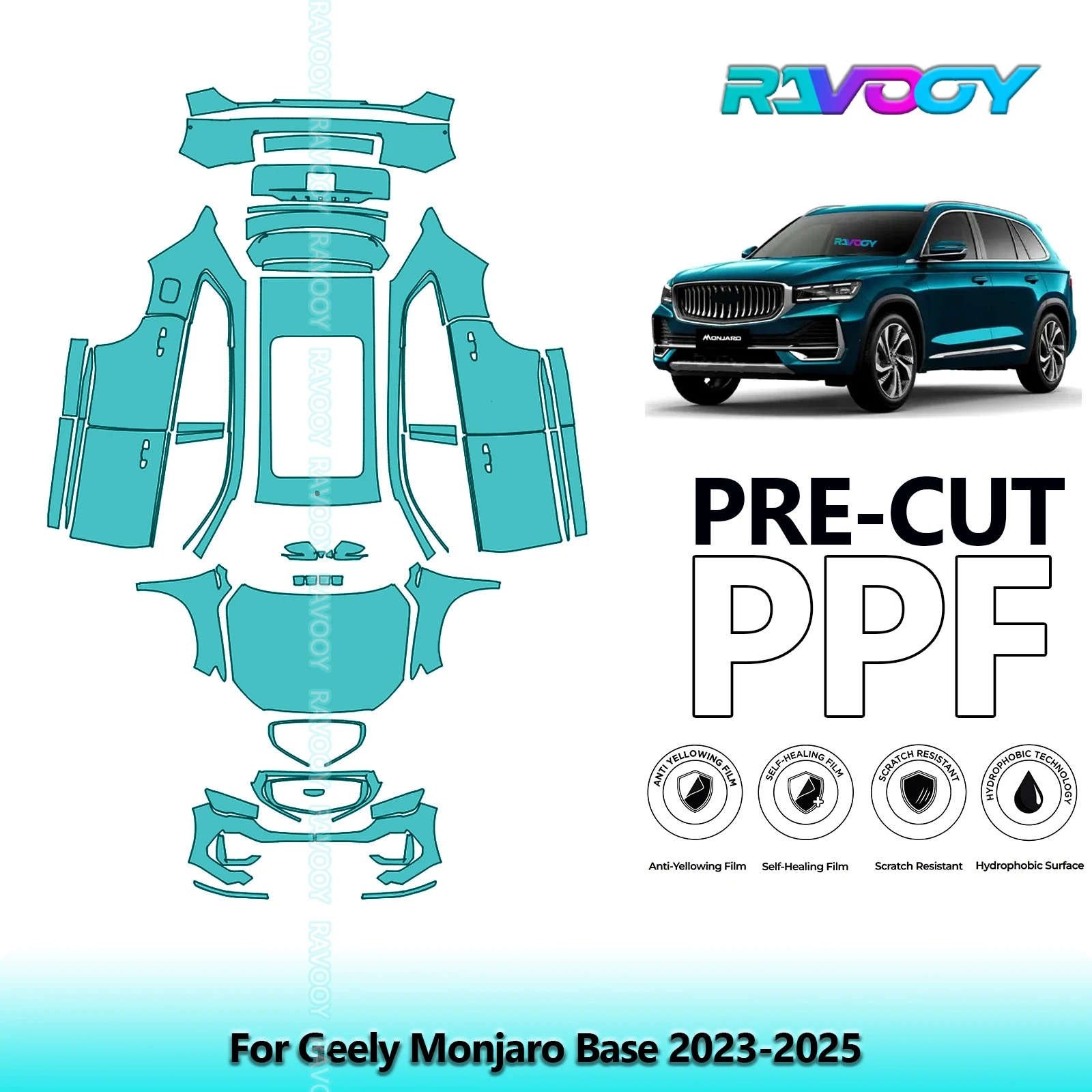 Full Vehicle Clear Bra Precut PPF Paint Protection Film For Geely Monjaro Base 2023-2025
Full Vehicle Clear Bra Precut PPF Paint Protection Film For Geely Monjaro Base 2023-2025