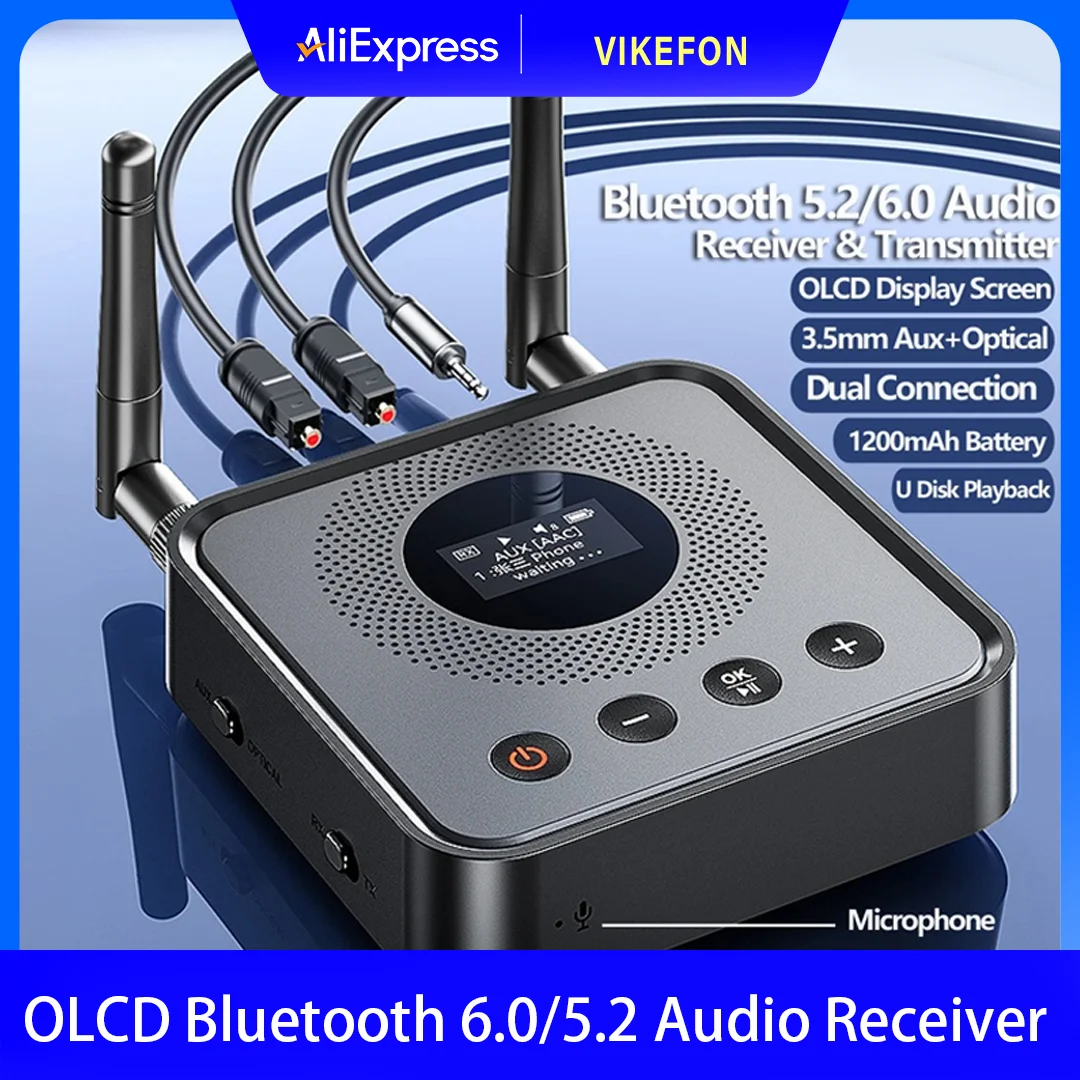 OLCD Bluetooth 6.0/5.2 Audio Receiver Transmitter AAC aptX-LL/AD/HD 3.5mm Aux Optical Wireless Stereo Music U Disk Player
OLCD Bluetooth 6.0/5.2 Audio Receiver Transmitter AAC aptX-LL/AD/HD 3.5mm Aux Optical Wireless Stereo Music U Disk Player