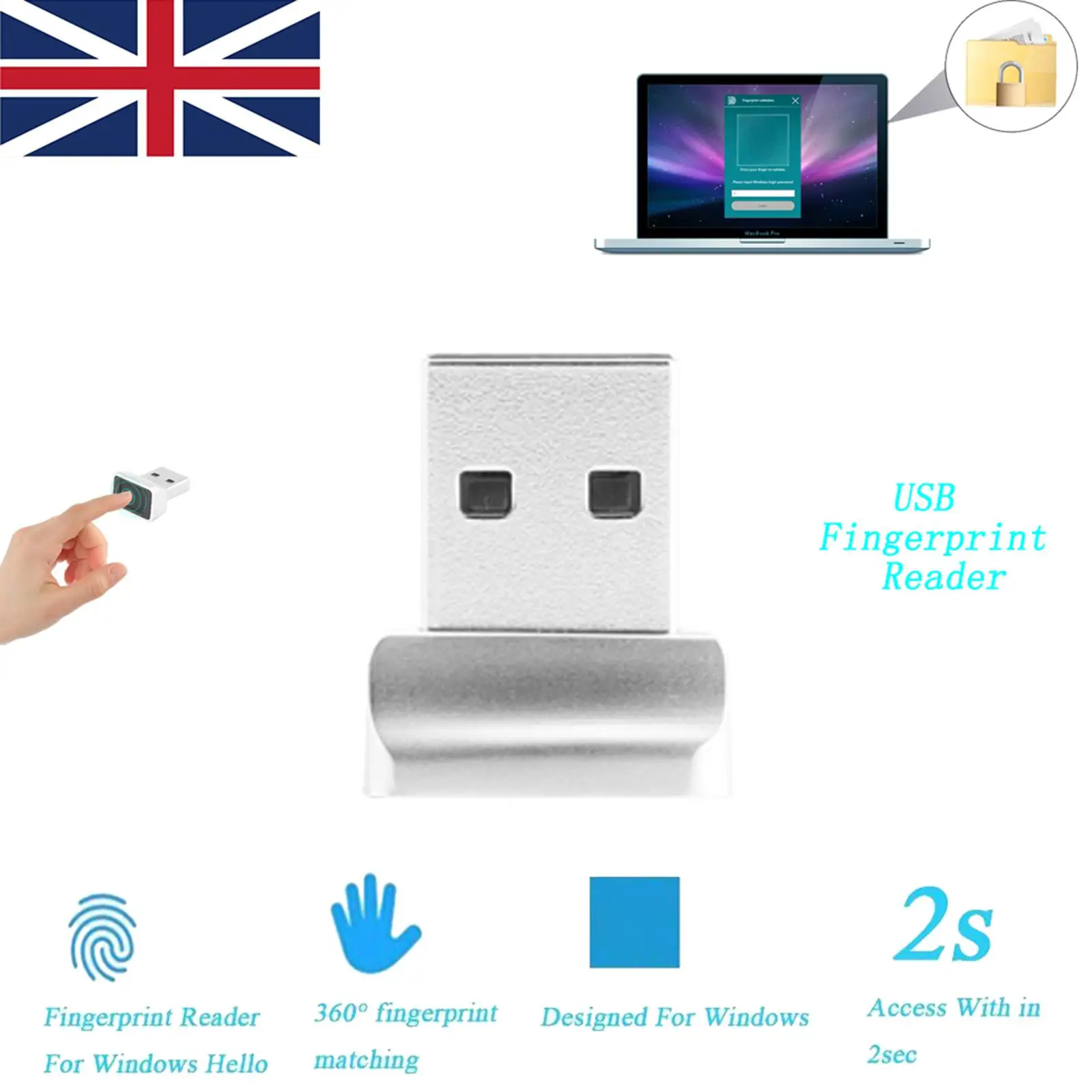 Portable USB Fingerprint Reader Login for PC Laptops Sign-in Lock Device
Portable USB Fingerprint Reader Login for PC Laptops Sign-in Lock Device