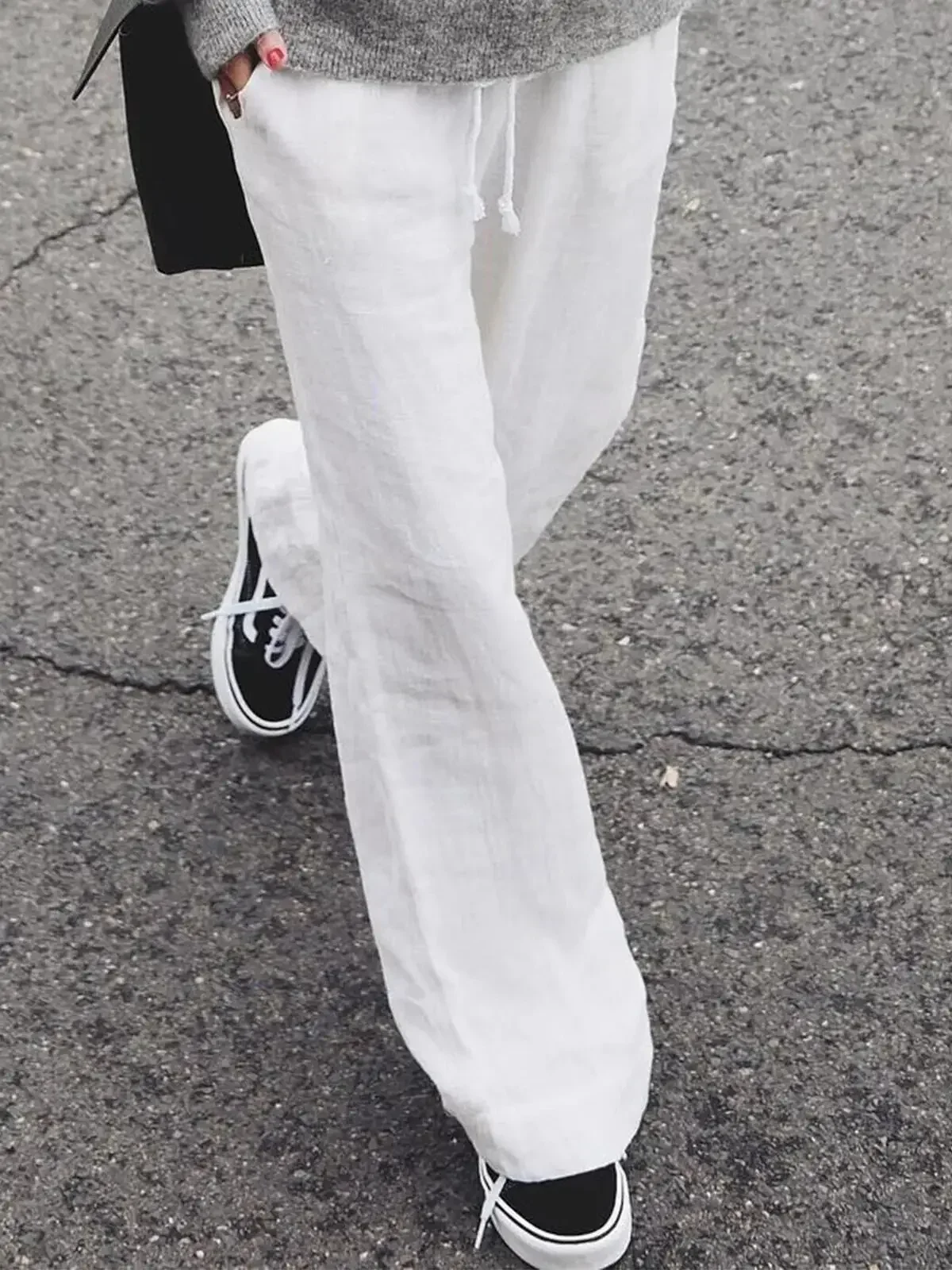Spring Cotton Linen Women's Long Pants Black Drawstring Wide-leg Pants Female New Casual Loose Fashion Ladies Bottom
Spring Cotton Linen Women's Long Pants Black Drawstring Wide-leg Pants Female New Casual Loose Fashion Ladies Bottom