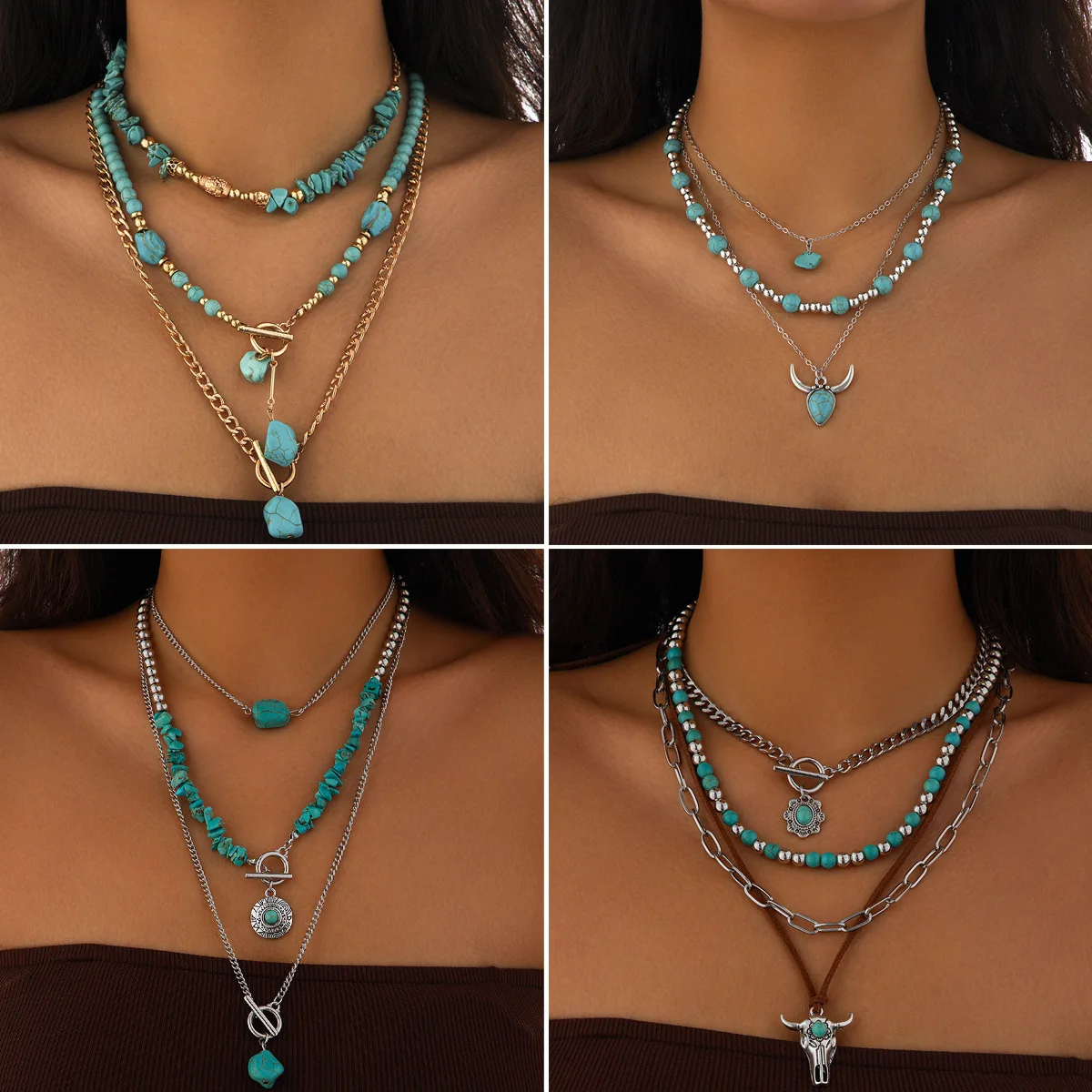 3Pcs Vintage Blue Natural Stone Beads Choker Necklaces for Women Bohemia Geometry Pendant Necklace Trendy Neck Jewelry
3Pcs Vintage Blue Natural Stone Beads Choker Necklaces for Women Bohemia Geometry Pendant Necklace Trendy Neck Jewelry