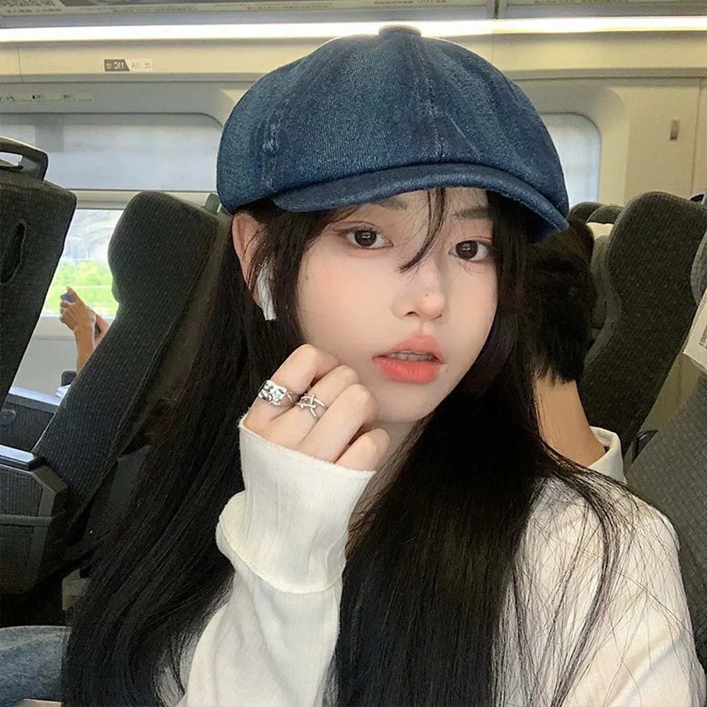 Vintage Cotton Denim Berets Cap Japanese Style Street Style Women Artist Hat Blue Big Head Circumference Newsboy Cap Autumn
Vintage Cotton Denim Berets Cap Japanese Style Street Style Women Artist Hat Blue Big Head Circumference Newsboy Cap Autumn