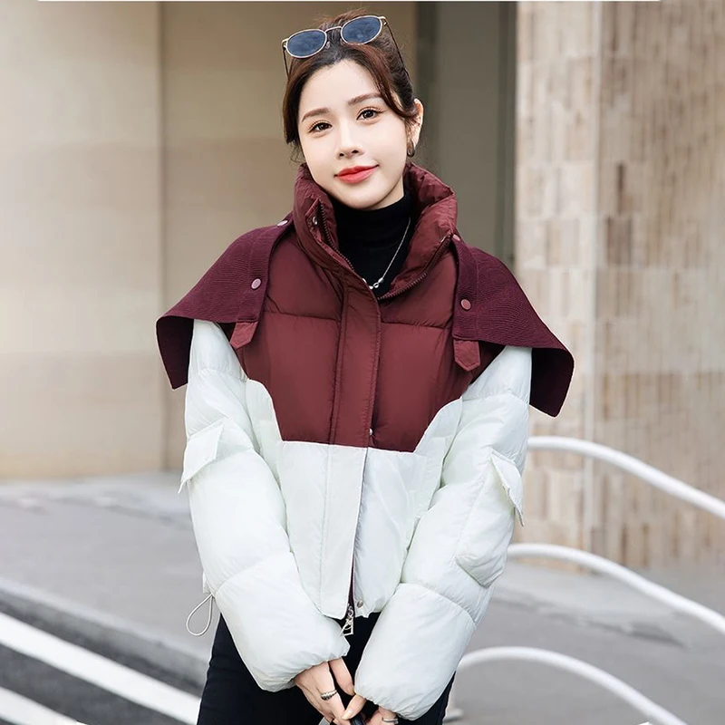 Chic Short Down Cotton-Padded Jacket Women's Overcoat 2025 Winter New Loose Contrast Color Cotton Jacket Coat Thicke Warm Parka
Chic Short Down Cotton-Padded Jacket Women's Overcoat 2025 Winter New Loose Contrast Color Cotton Jacket Coat Thicke Warm Parka